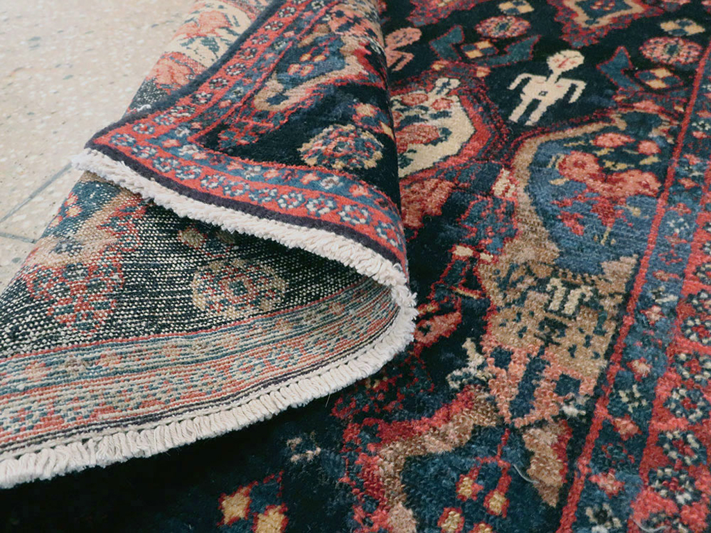 Vintage Persian Senneh Pictorial Rug (Pair: 2 of 2), No.25706 - Staging