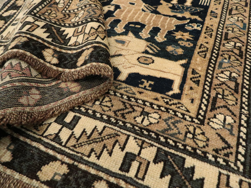 Antique Caucasian Shirvan Pictorial Rug, No.25720 - Staging