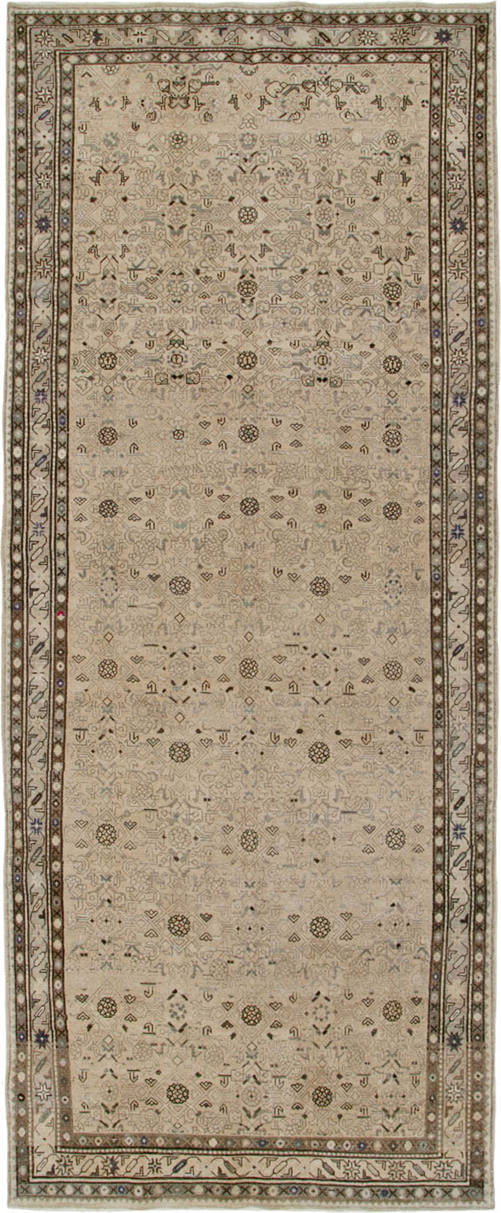 Vintage Persian Malayer Wide Gallery Runner, No.25759 - Staging
