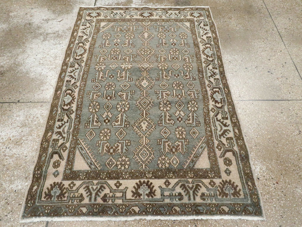 Vintage Persian Malayer Throw Rug, No.25762 - Staging