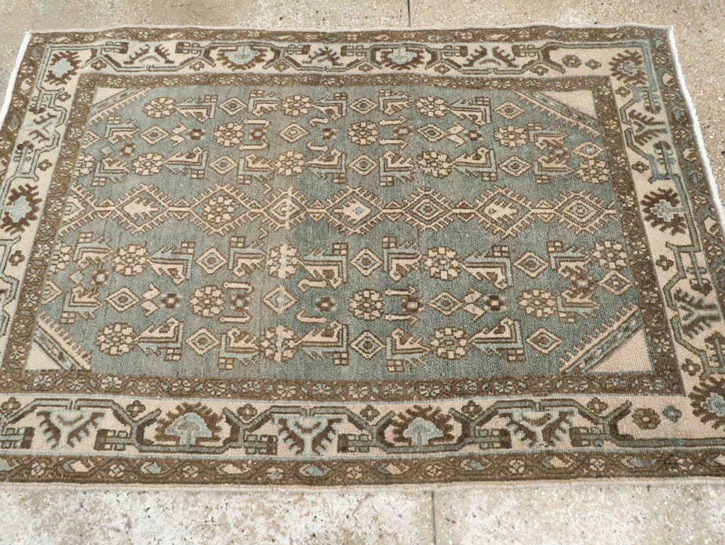 Vintage Persian Malayer Throw Rug, No.25762 - Staging