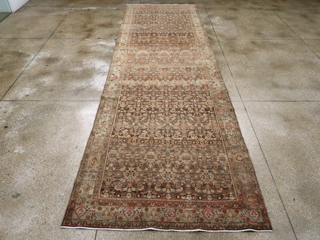 Vintage Persian Malayer Wide Gallery Runner, No.25776 - Staging