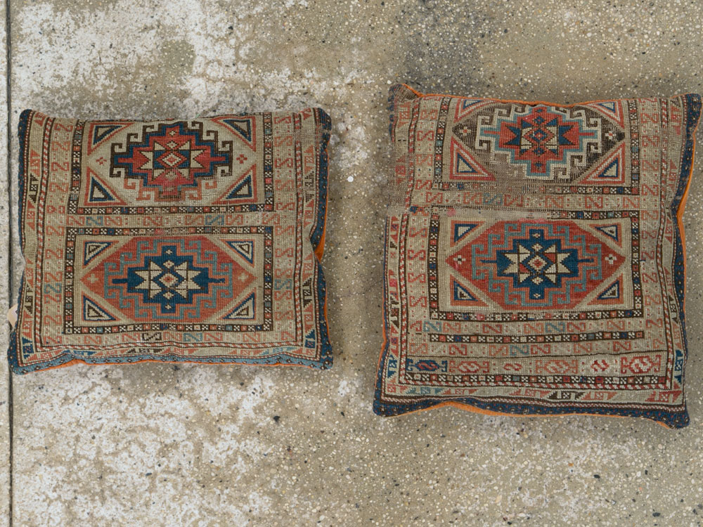 Antique Caucasian Kuba Pillow, No.25806 - Staging
