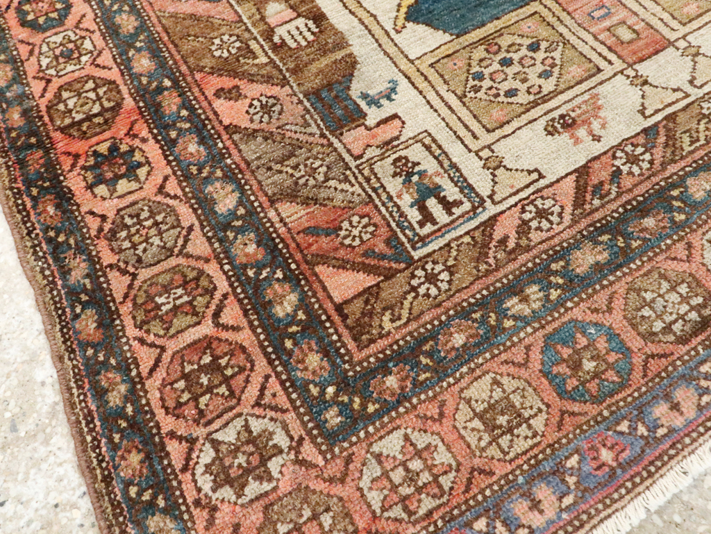 Antique Persian Pictorial Malayer Rug, No.25808 - Staging