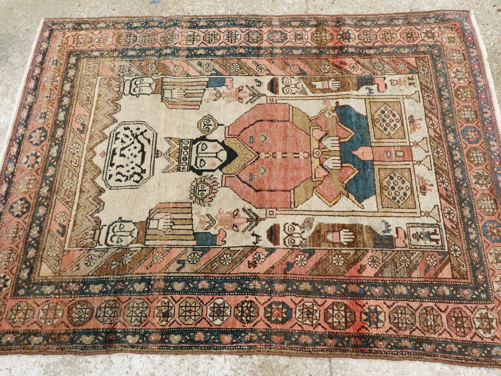 Antique Persian Pictorial Malayer Rug, No.25808 - Staging