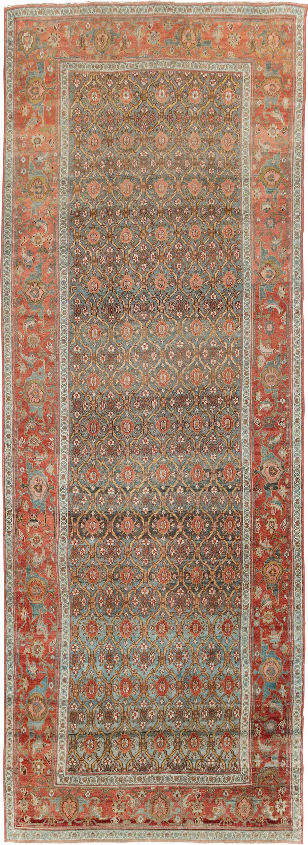 Antique Kurdish Gallery Carpet, No.25822 - Staging