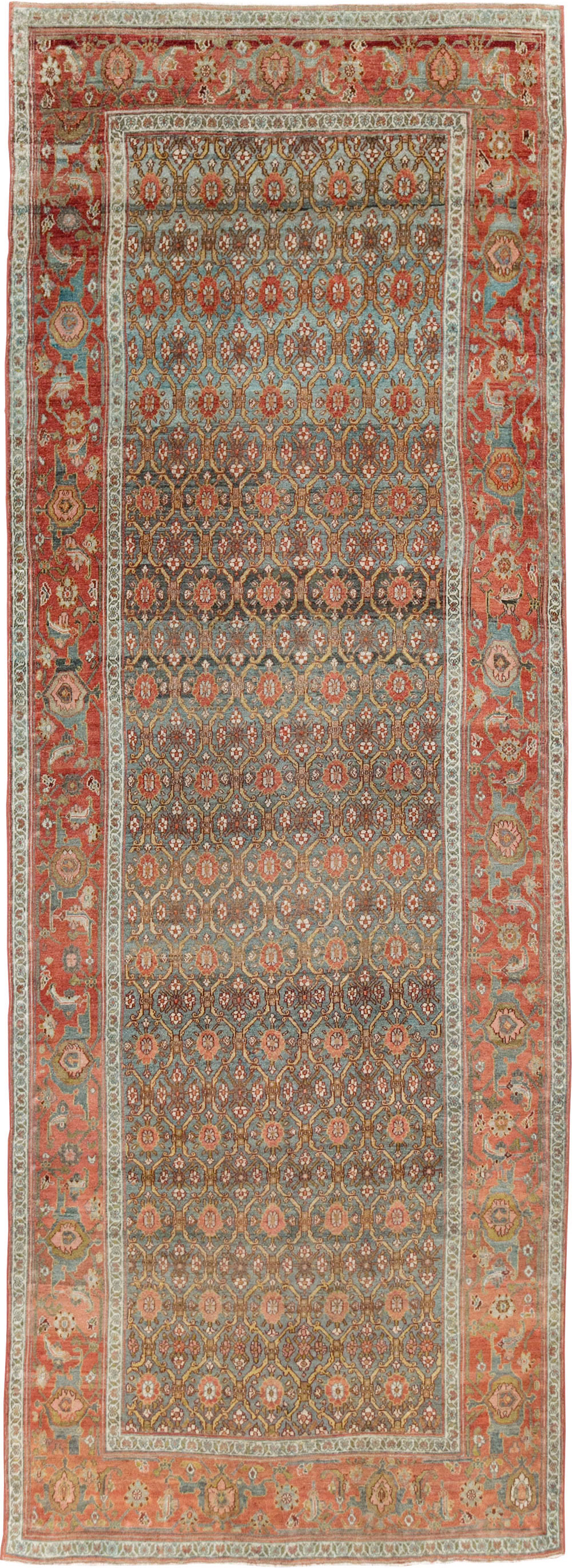 Antique Kurdish Gallery Carpet, No.25822 - Staging