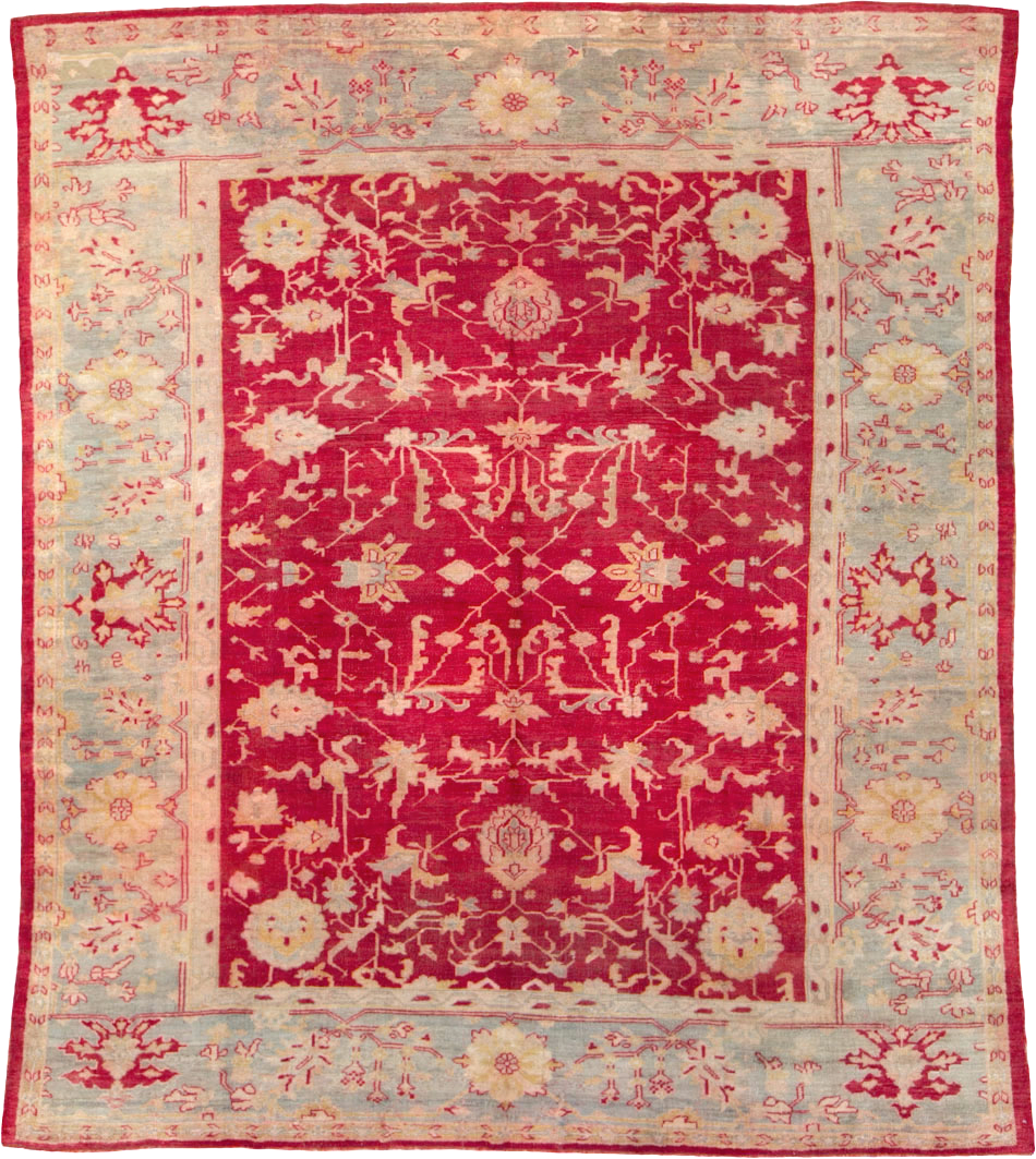 Antique Turkish Oushak Carpet, No.25853 - Staging