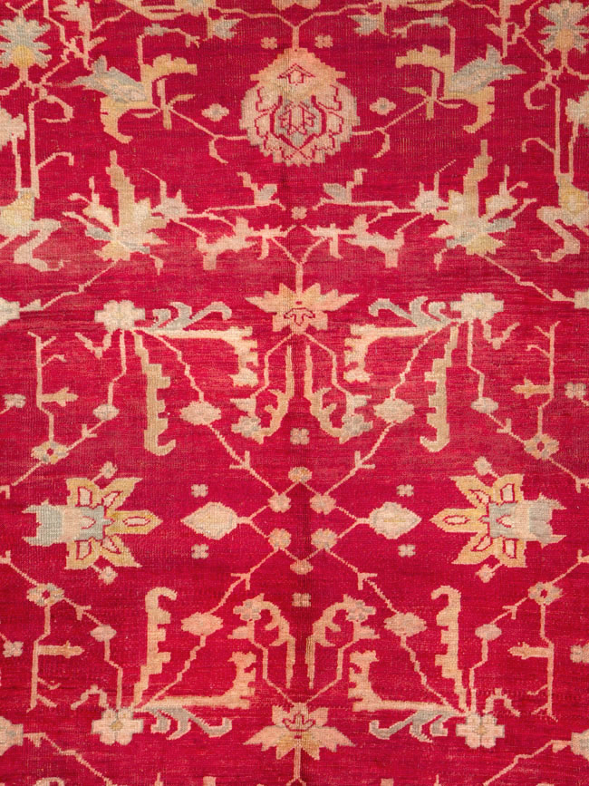Antique Turkish Oushak Carpet, No.25853 - Staging