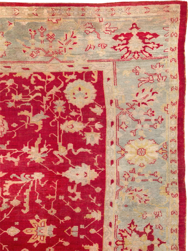 Antique Turkish Oushak Carpet, No.25853 - Staging