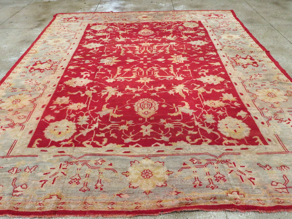 Antique Turkish Oushak Carpet, No.25853 - Staging