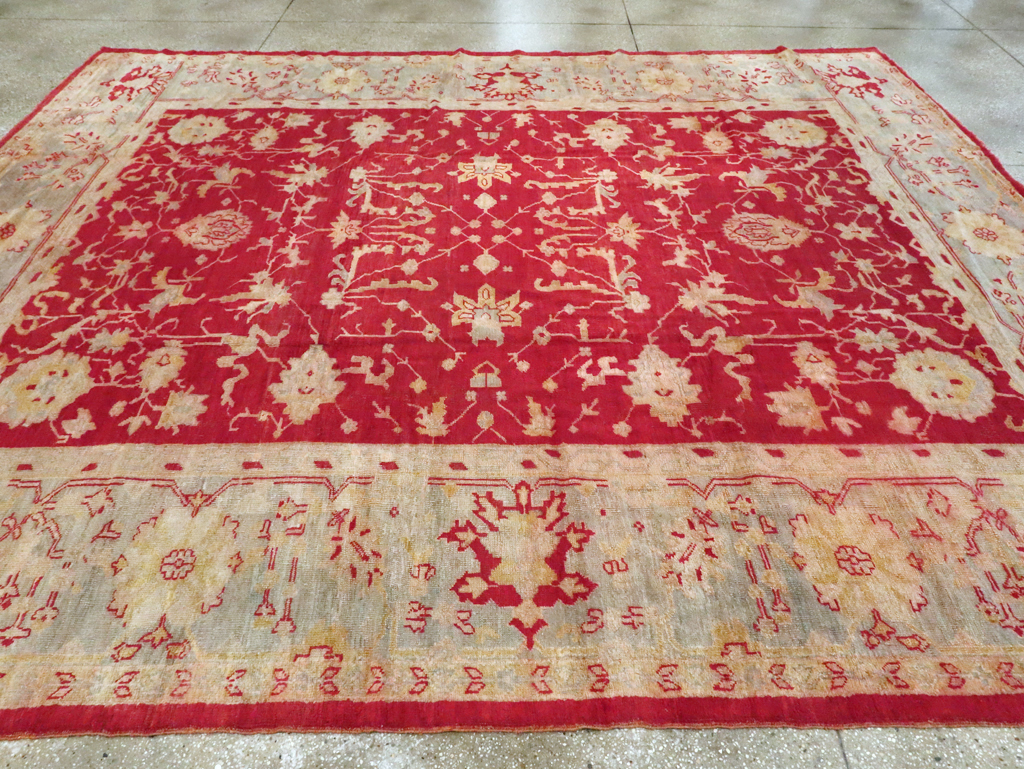 Antique Turkish Oushak Carpet, No.25853 - Staging