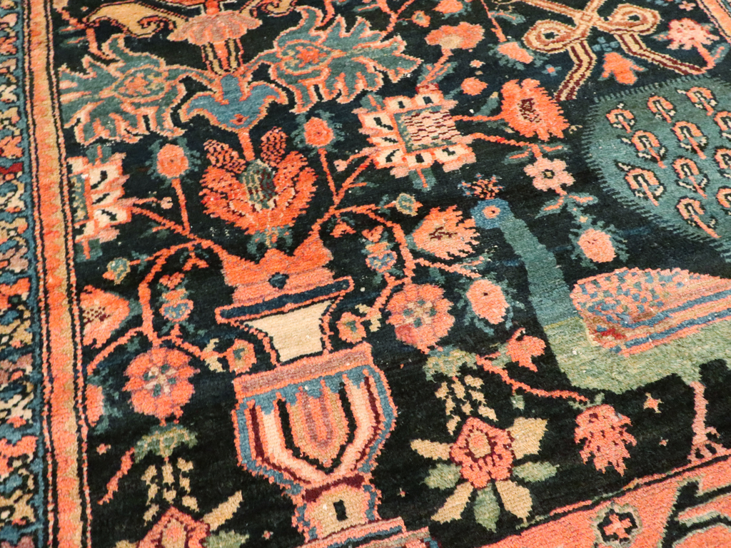 Antique Persian Malayer Pictorial Rug, No.25857 - Staging