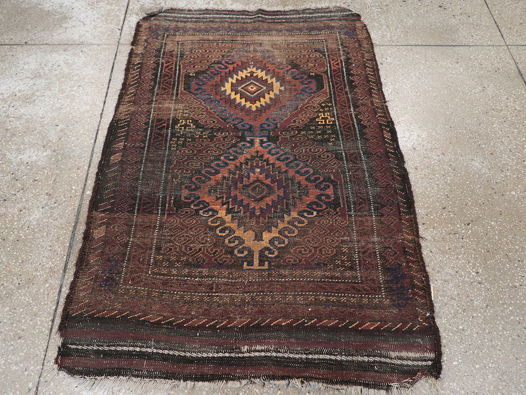 Vintage Afghan Baluch Rug, No.25860 - Staging