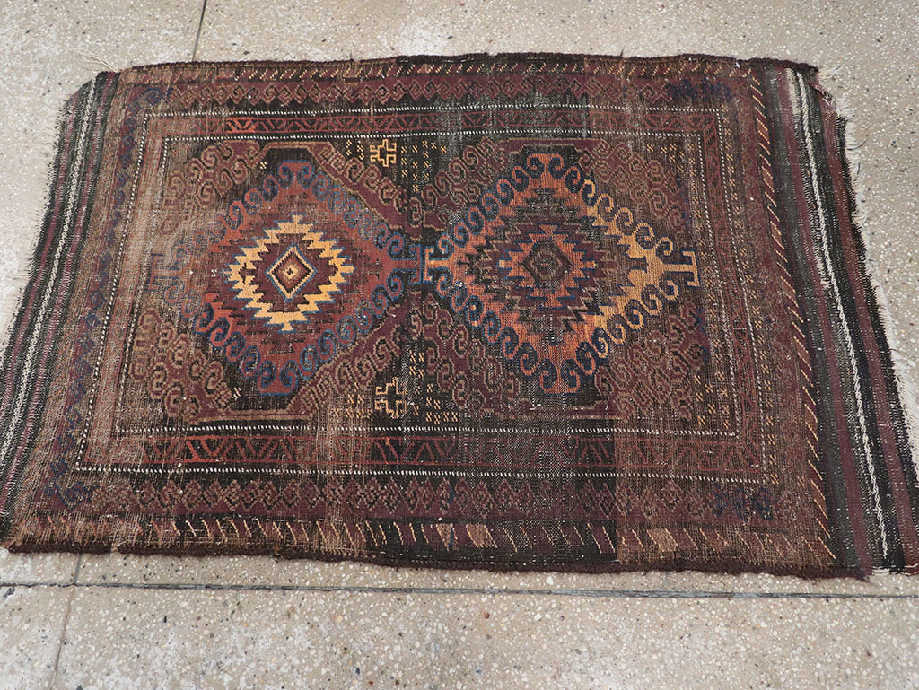 Vintage Afghan Baluch Rug, No.25860 - Staging