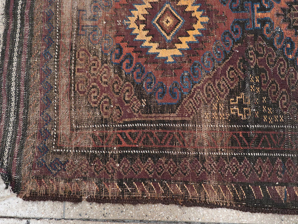 Vintage Afghan Baluch Rug, No.25860 - Staging