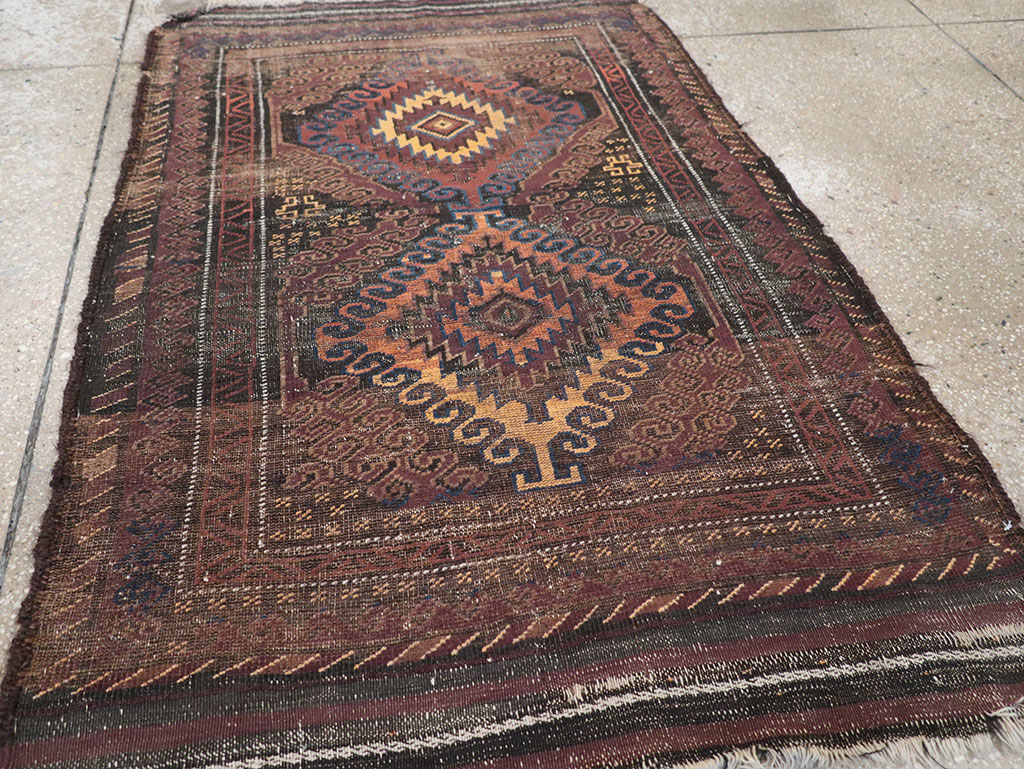 Vintage Afghan Baluch Rug, No.25860 - Staging