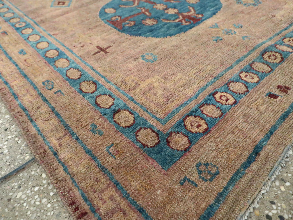 Antique East Turkestan Khotan Accent Rug, No.25862 - Staging