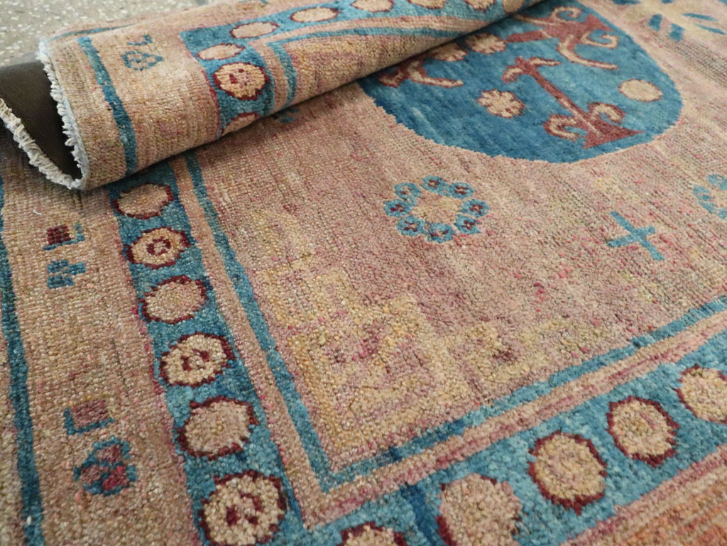 Antique East Turkestan Khotan Accent Rug, No.25862 - Staging