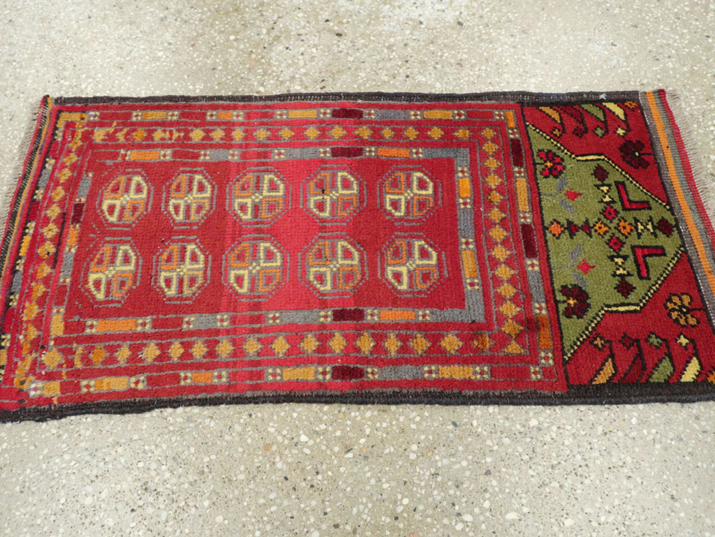 Vintage Persian Turkoman Tribal Throw Rug, No.25864 - Staging