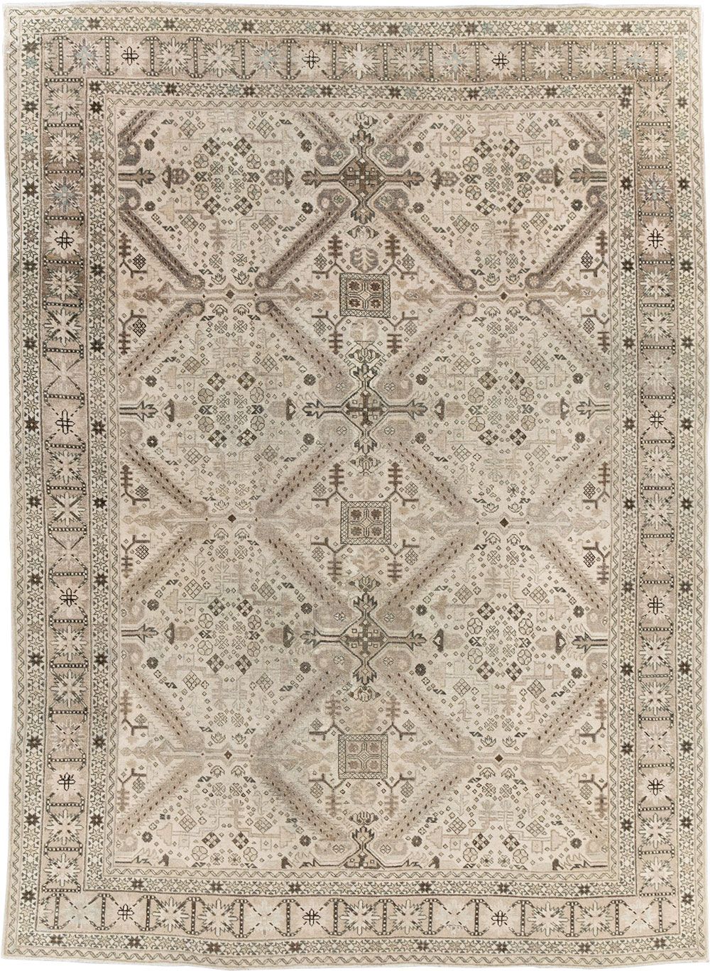 Vintage Persian Tabriz Accent Carpet, No.25866 - Staging