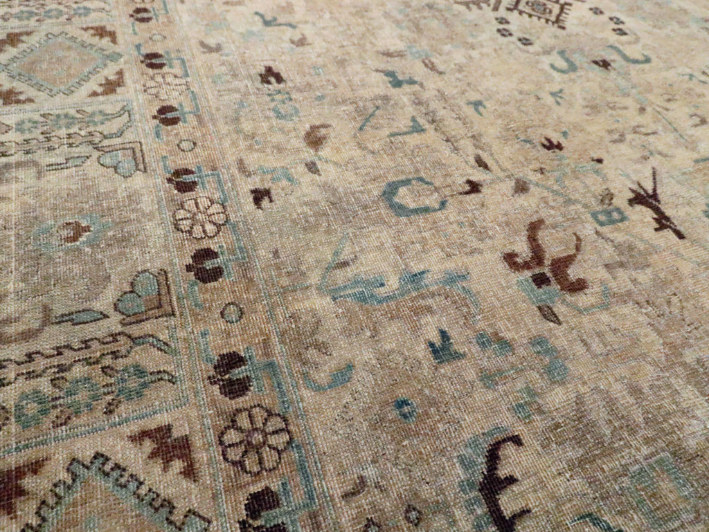 Vintage Persian Tabriz Accent Carpet, No.25867 - Staging