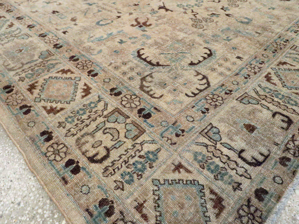 Vintage Persian Tabriz Accent Carpet, No.25867 - Staging