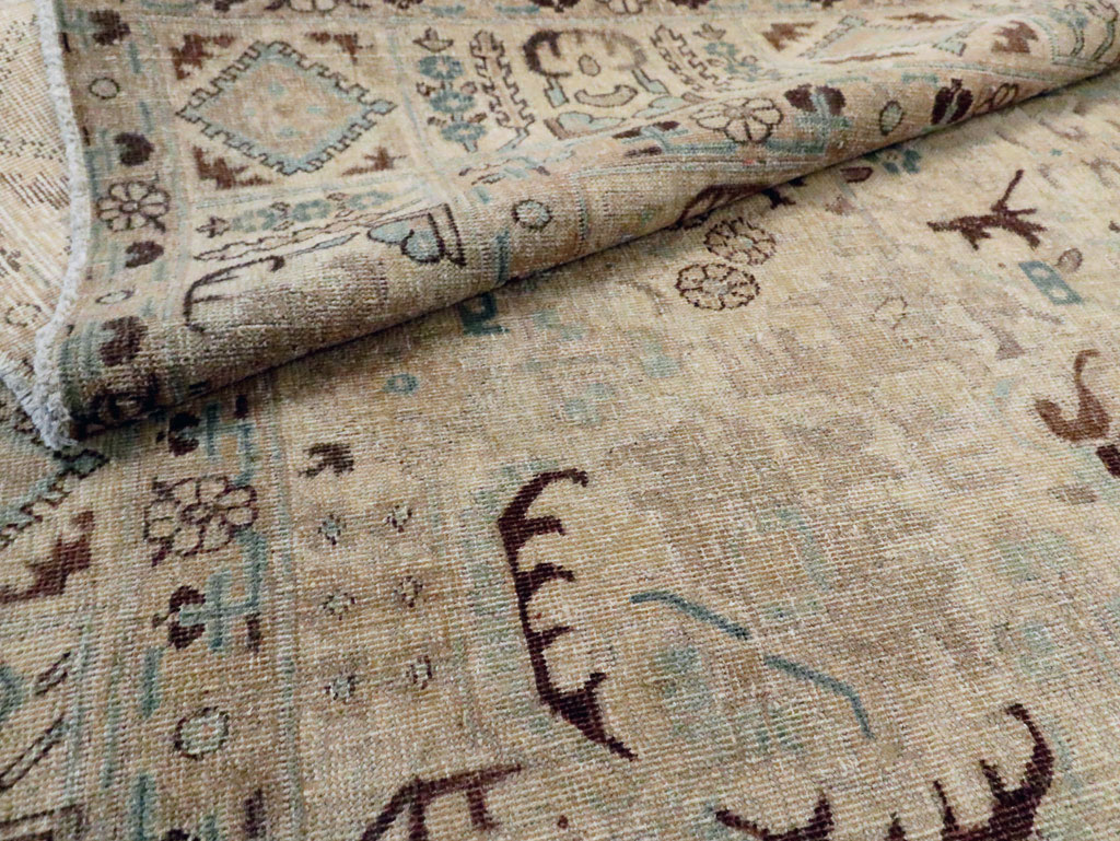 Vintage Persian Tabriz Accent Carpet, No.25867 - Staging