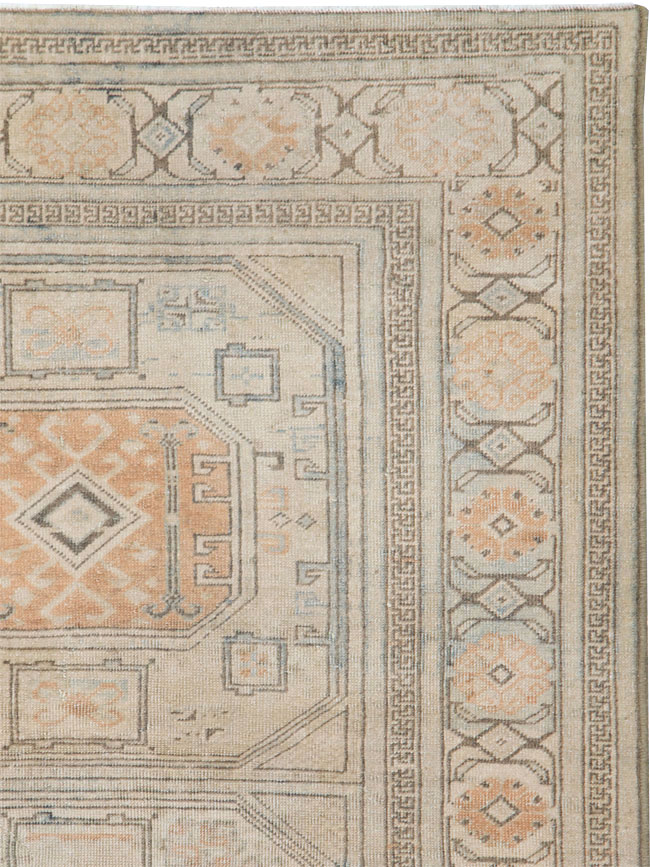 Antique Persian Tabriz Throw Rug, No.25869 - Staging