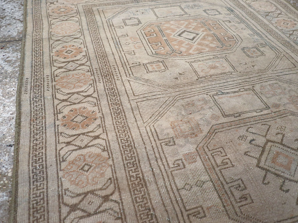 Antique Persian Tabriz Throw Rug, No.25869 - Staging