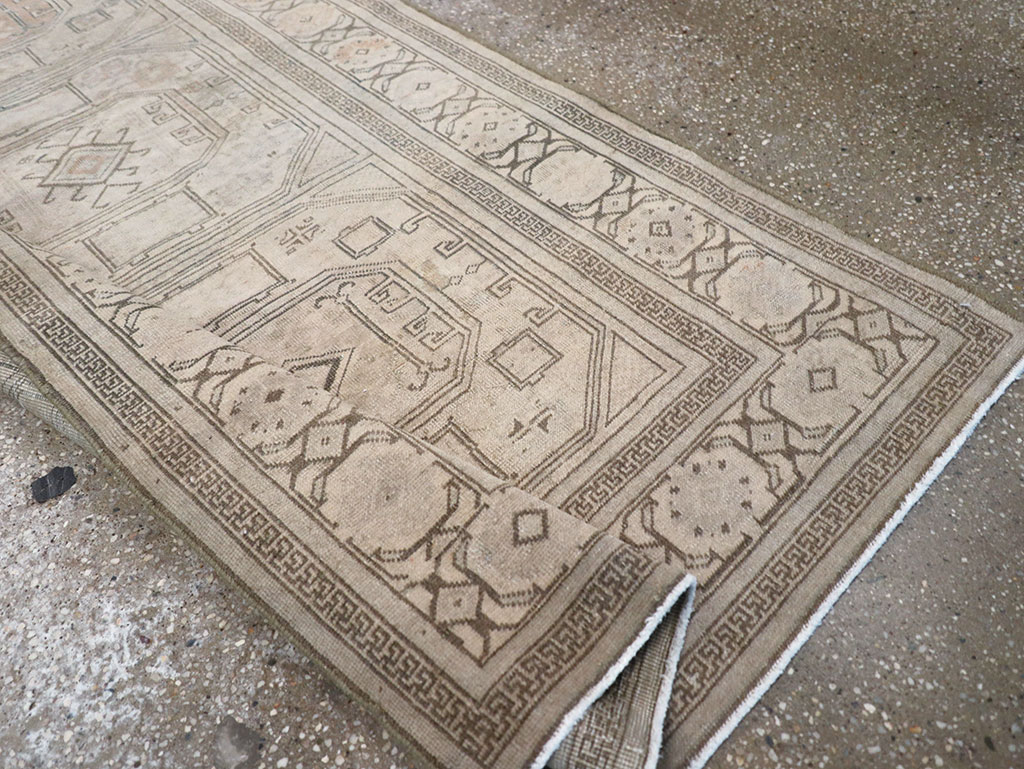 Antique Persian Tabriz Throw Rug, No.25869 - Staging