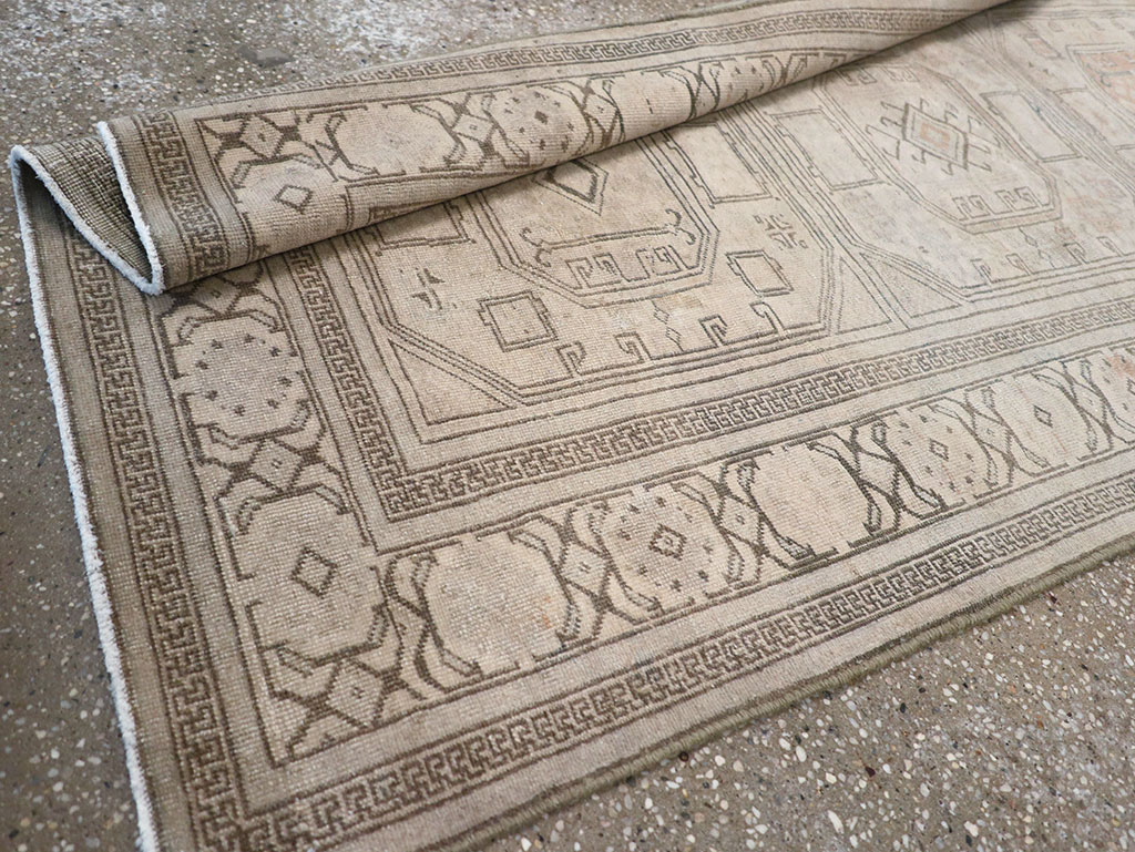 Antique Persian Tabriz Throw Rug, No.25869 - Staging