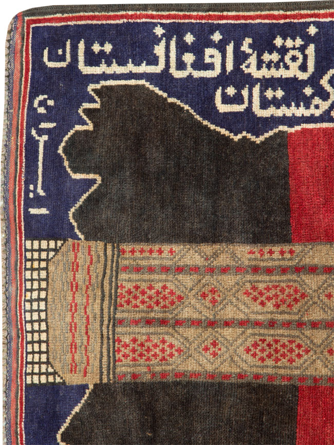 Vintage Afghan Pictorial Map Rug, No.25870 - Staging