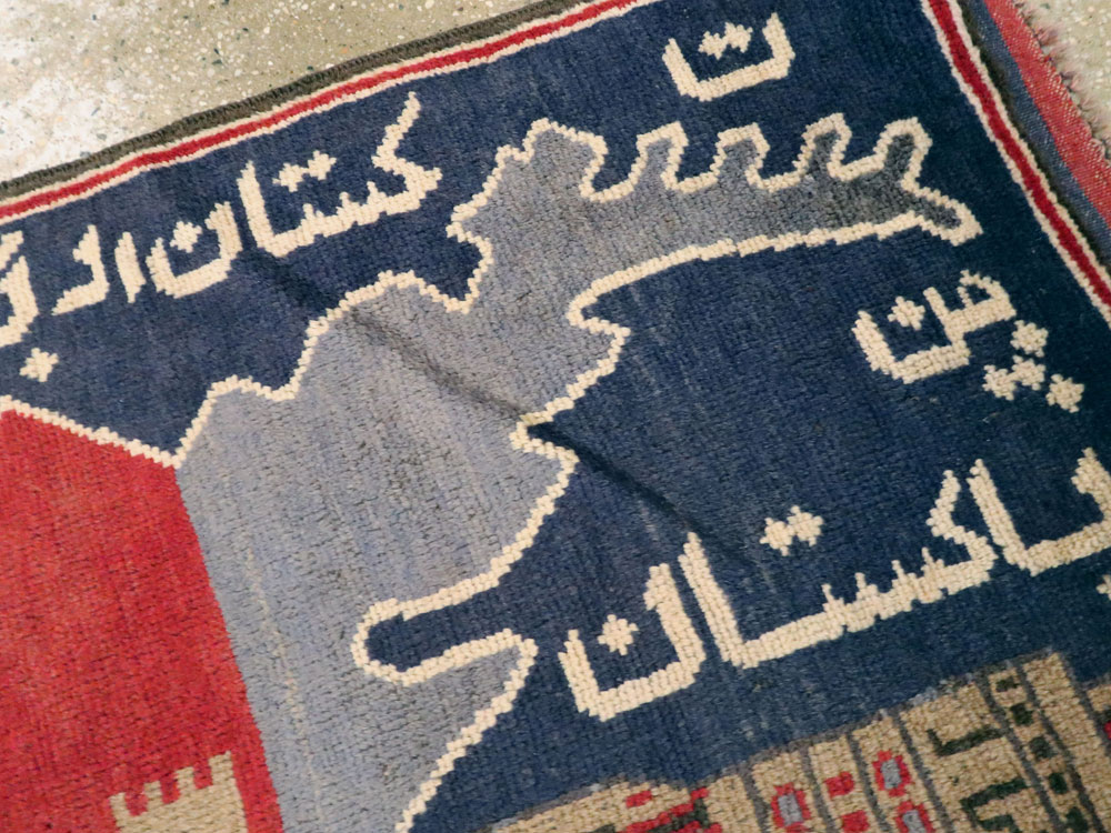 Vintage Afghan Pictorial Map Rug, No.25870 - Staging