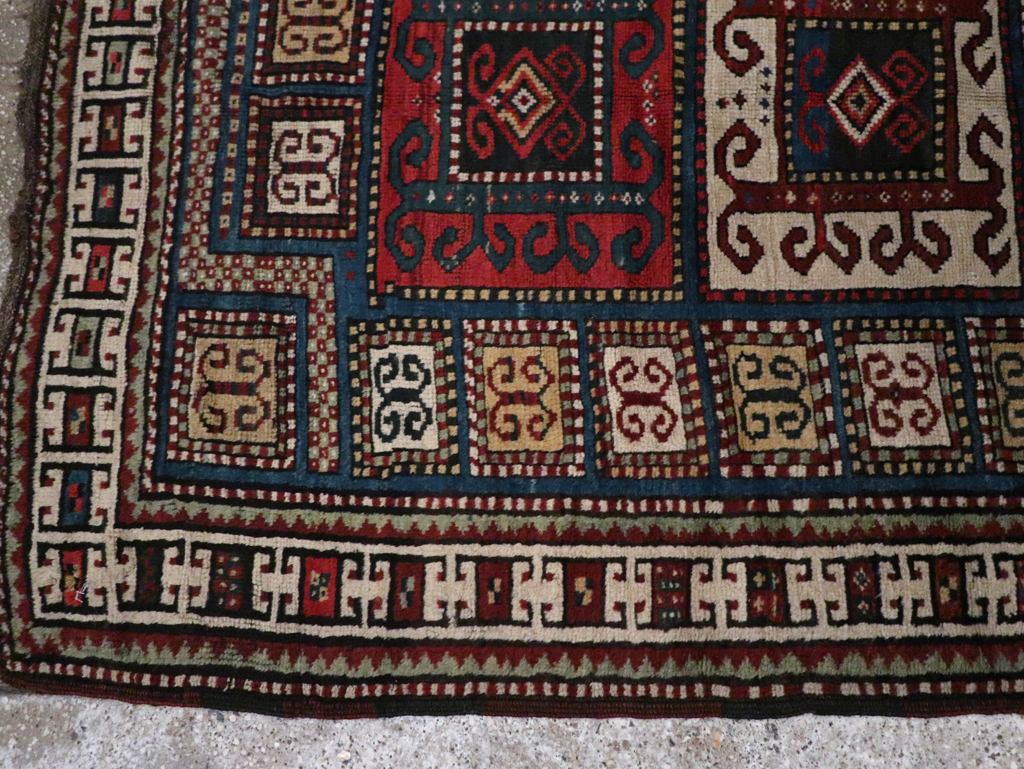 Antique Caucasian Kazak Rug, No.25877 - Staging