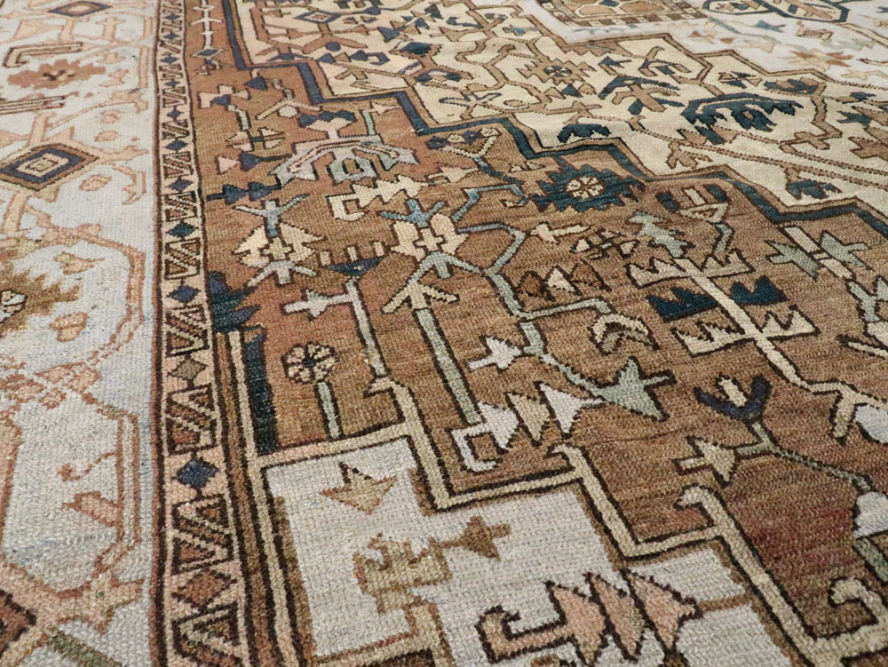 Antique Persian Heriz Carpet, No.25894 - Staging