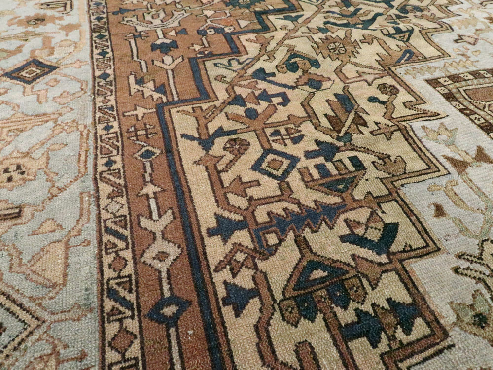 Antique Persian Heriz Carpet, No.25894 - Staging