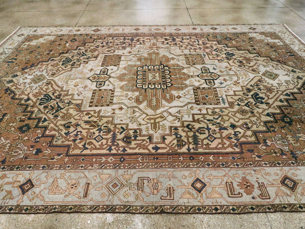 Antique Persian Heriz Carpet, No.25894 - Staging