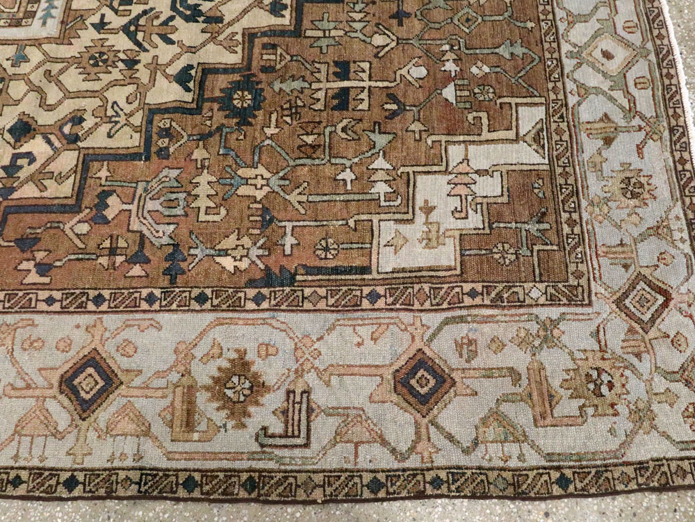 Antique Persian Heriz Carpet, No.25894 - Staging