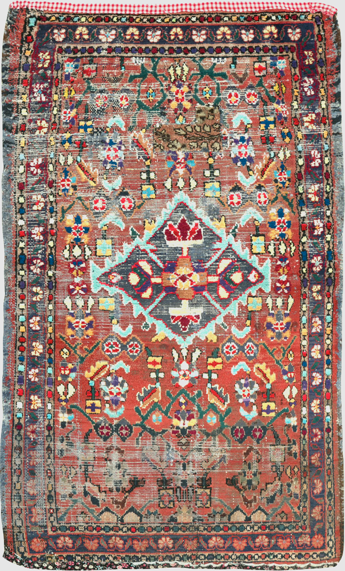 Vintage Persian Hamadan Rug, No.25913 - Staging