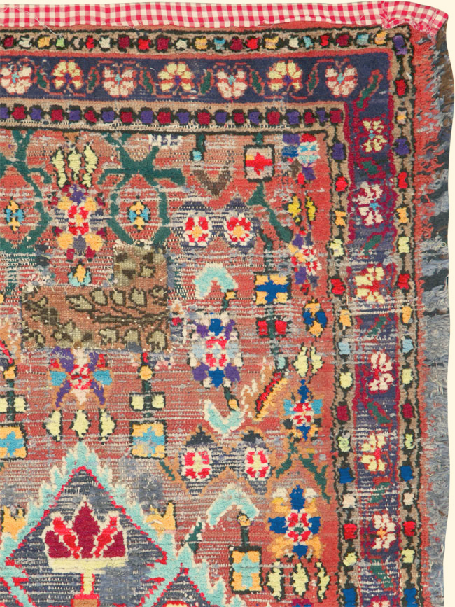 Vintage Persian Hamadan Rug, No.25913 - Staging