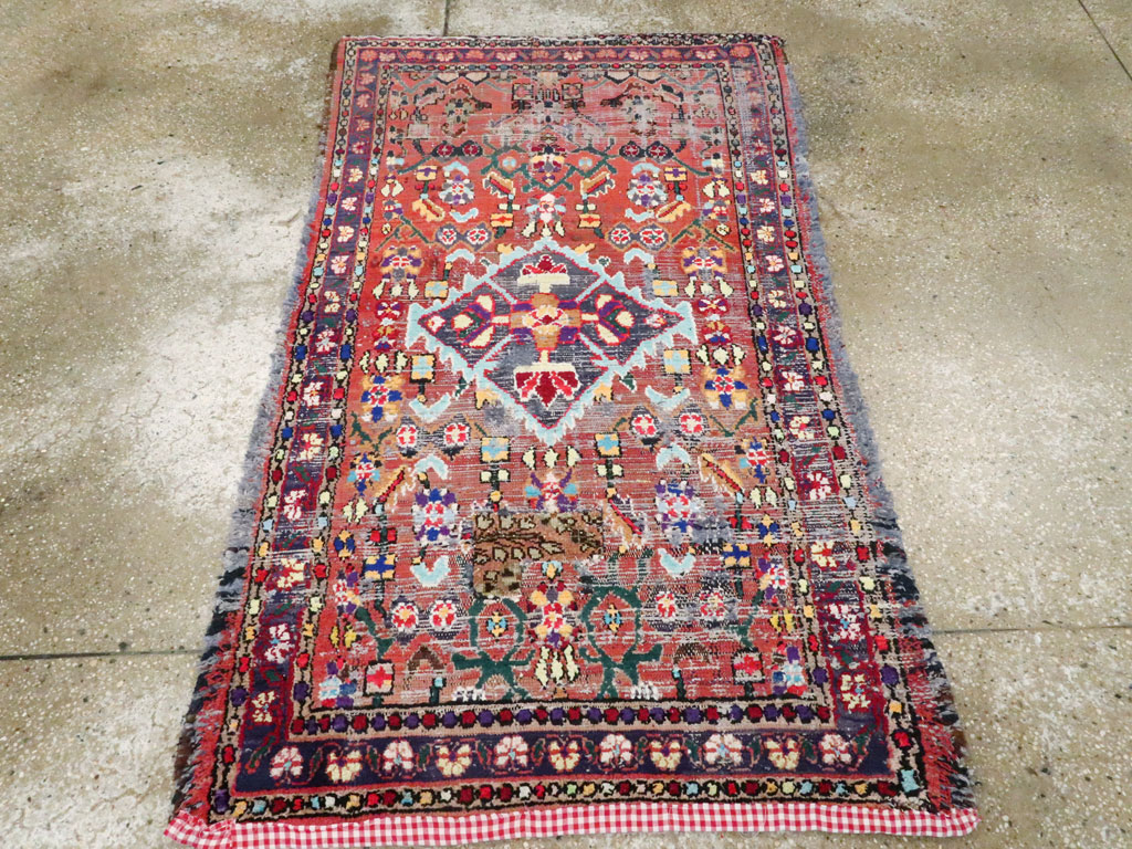 Vintage Persian Hamadan Rug, No.25913 - Staging