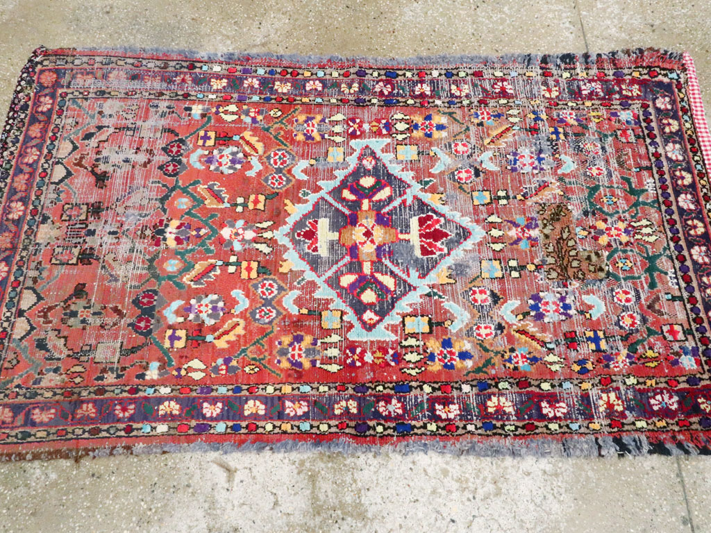 Vintage Persian Hamadan Rug, No.25913 - Staging