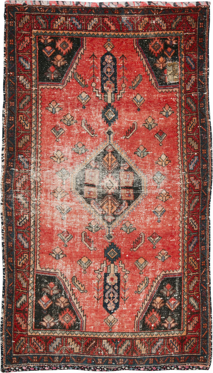 Vintage Persian Hamadan Rug, No.25916 - Staging