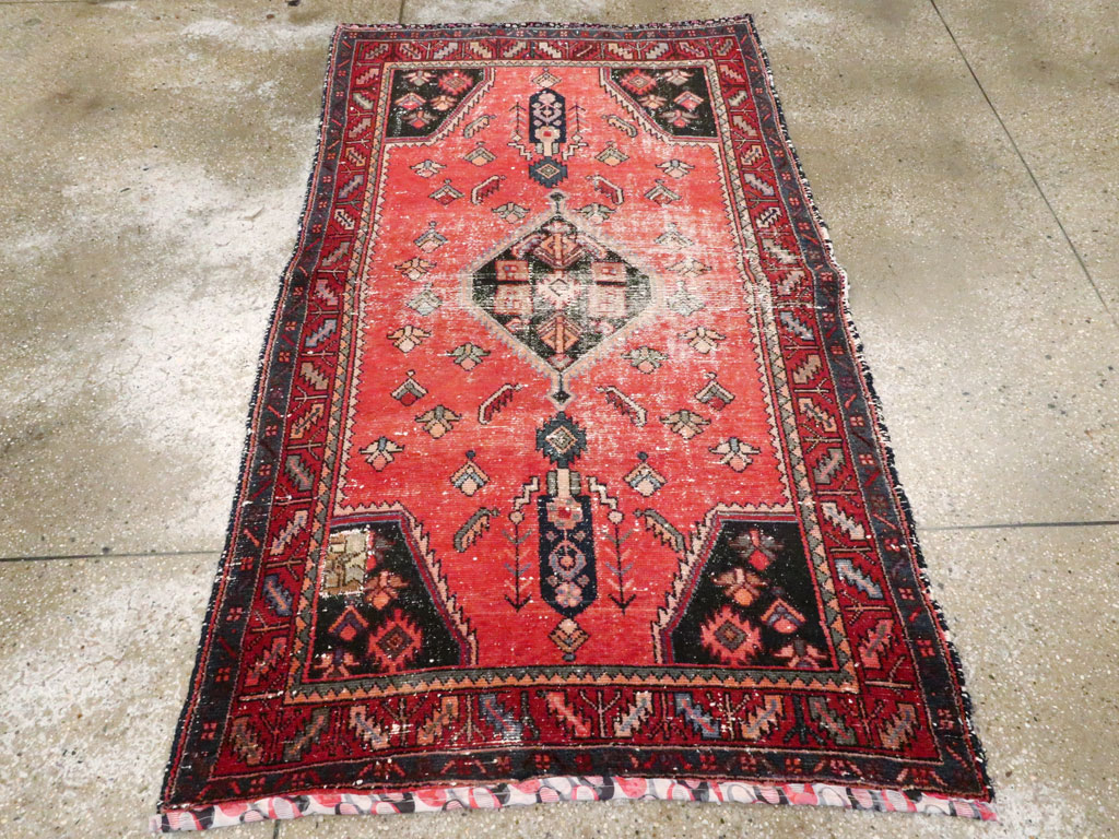 Vintage Persian Hamadan Rug, No.25916 - Staging