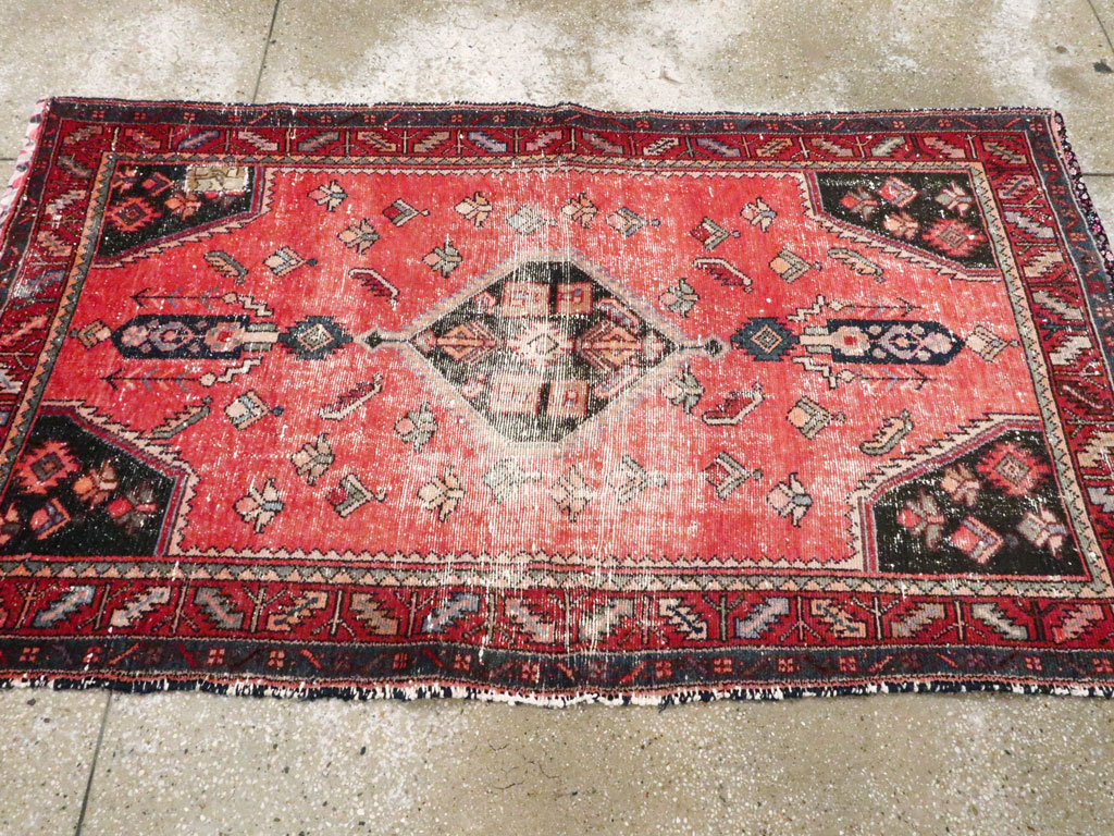 Vintage Persian Hamadan Rug, No.25916 - Staging