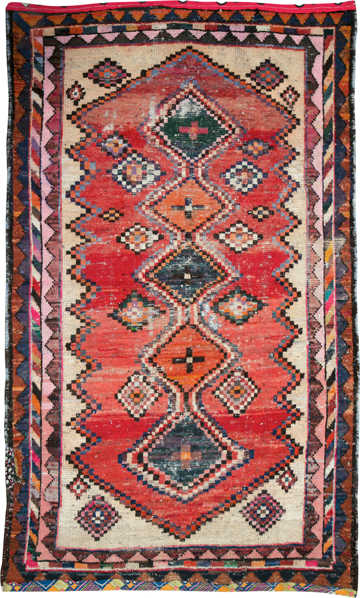 Vintage Persian Hamadan Rug, No.25918 - Staging