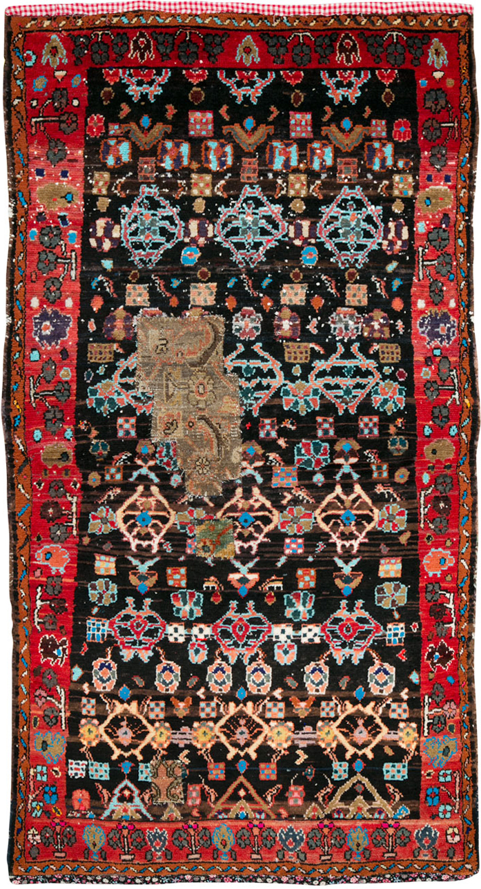 Vintage Persian Hamadan Rug, No.25923 - Staging