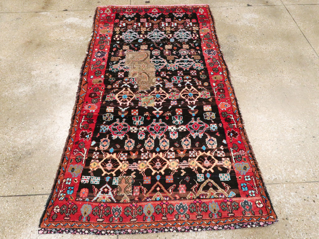 Vintage Persian Hamadan Rug, No.25923 - Staging