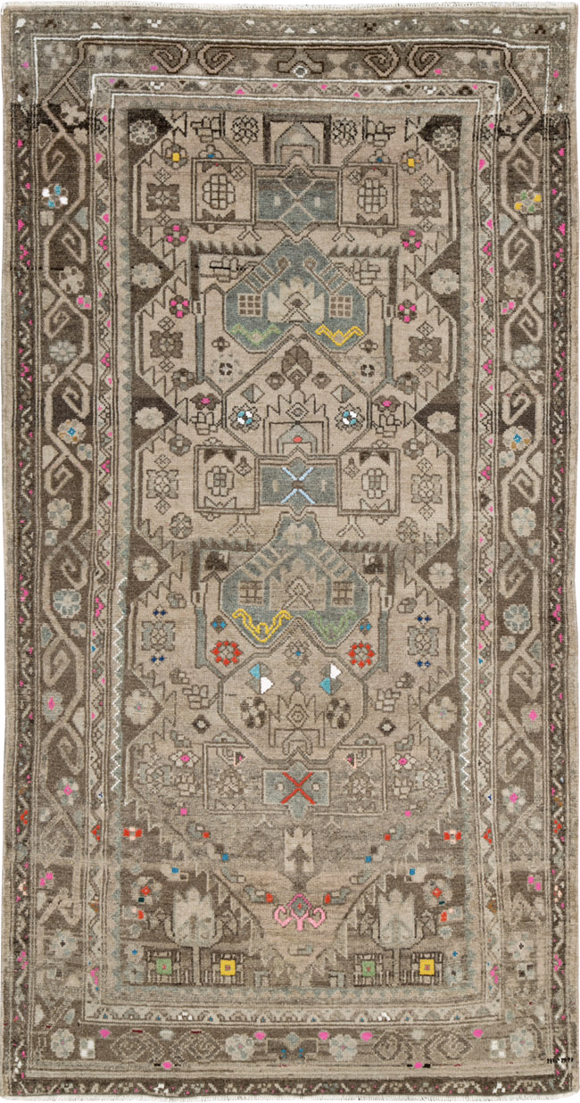 Vintage Persian Hamadan Rug, No.25935 - Staging